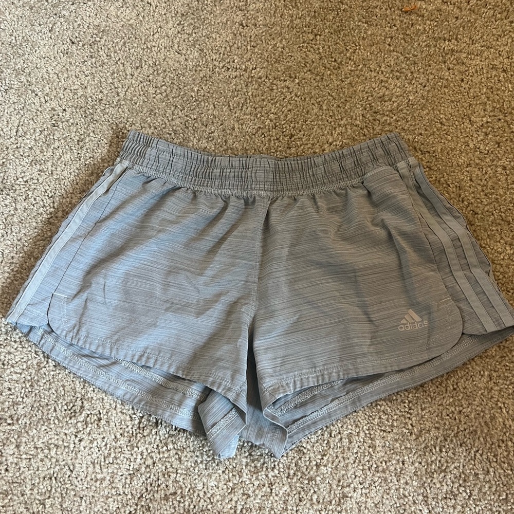 adidas heather grey running shorts size medium